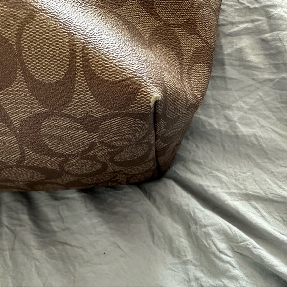 Coach City Brown Leather Double Handles Tote Bag - Picture 7 of 9